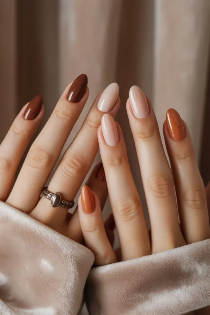 simple fall nails autumn