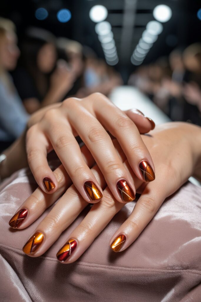 Fall Chrome Nails