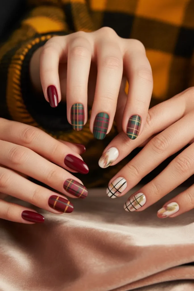 Plaid Fall Nails