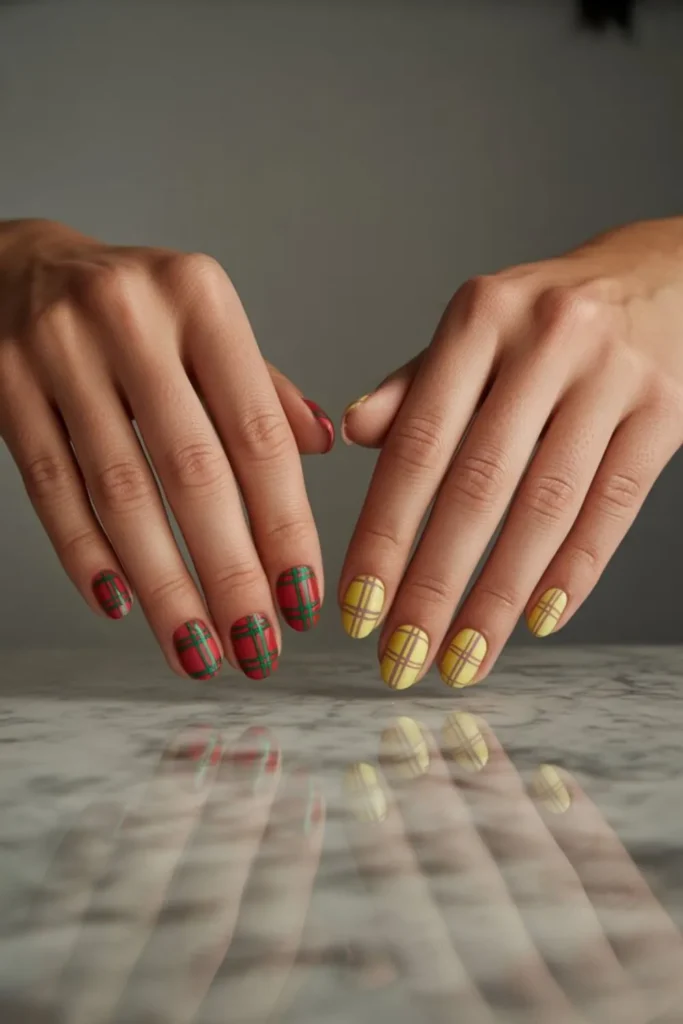 Plaid Fall Nails