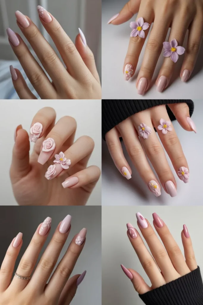 Nails Inspiration 3D Flowers