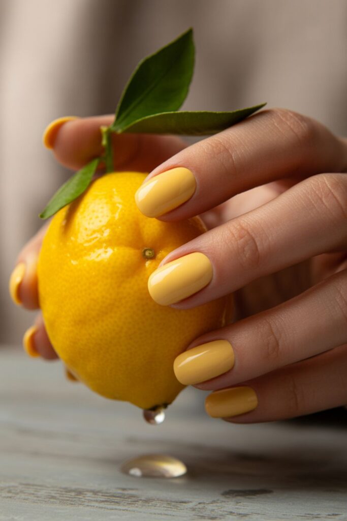 Nails 2025 Trends Butter Yellow