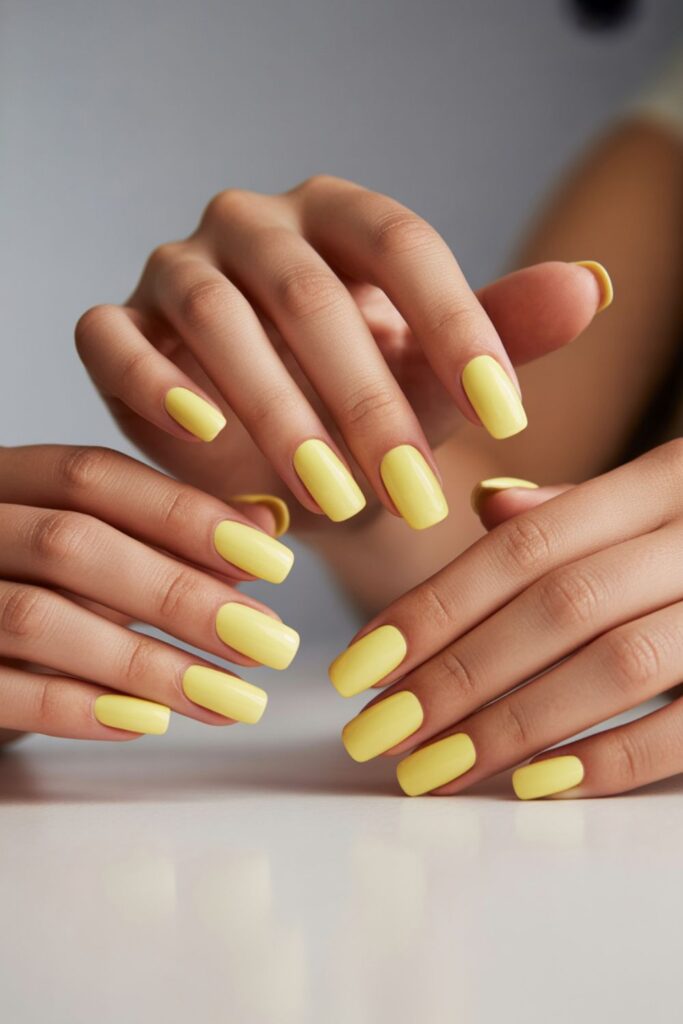 Nails 2025 Trends Butter Yellow