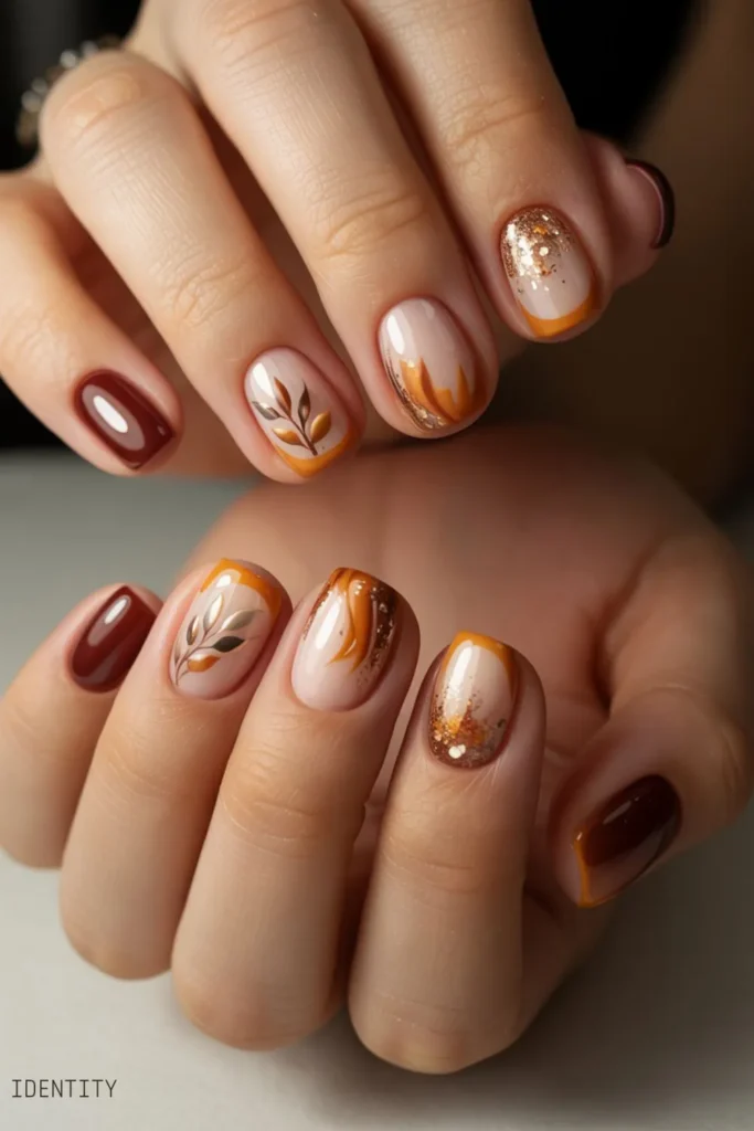 Autumn Nails Short: 40+ Stunning Chic Fall Manicure Ideas for 2025 3 Autumn Nails Short