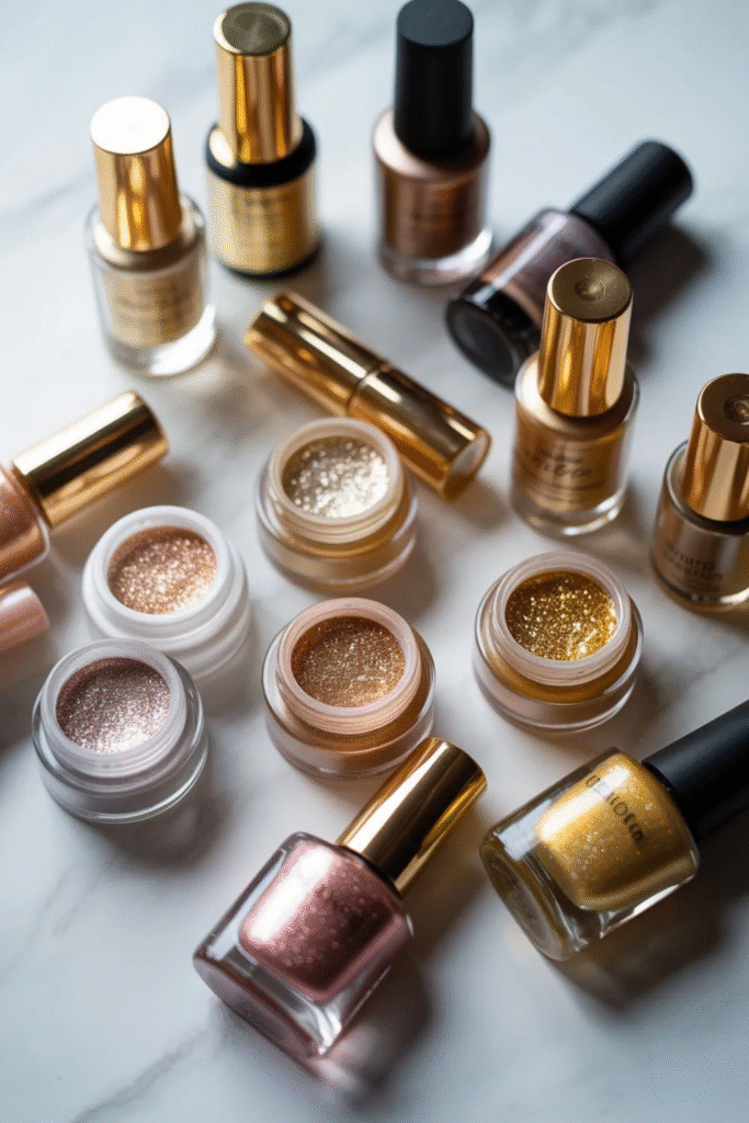 Gold Christmas Nails: Gorgeous Dazzling Holiday Looks 2025 5 Gold Christmas Nails