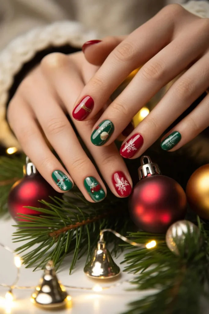 Christmas Nails Red and Green: 2025 Stunning Festive Manicure Ideas 2 Christmas Nails Red and Green