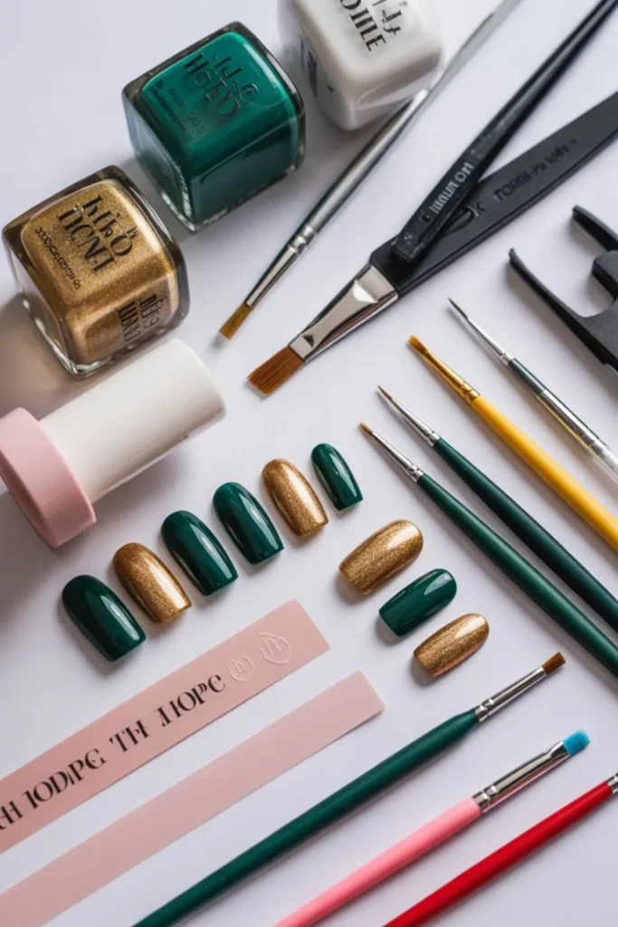 Christmas Nails Green and Gold: The Pinnacle of Festive Glamour 2025 3 Christmas Nails Green and Gold