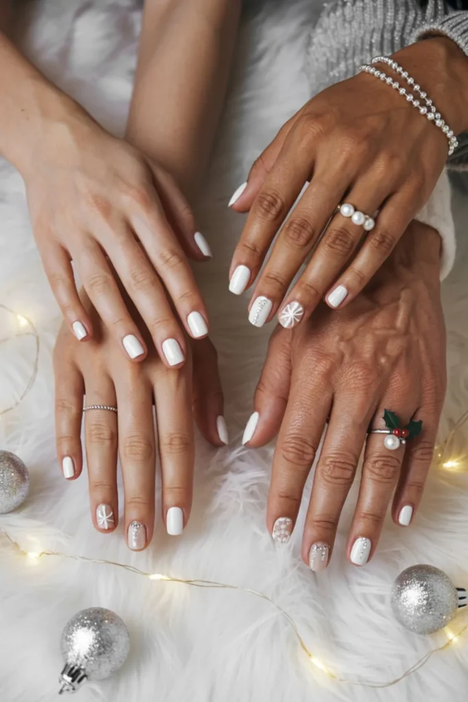 White Christmas Nails: 89 Festive Ideas to Sparkle This Holiday Season 4 White Christmas Nails