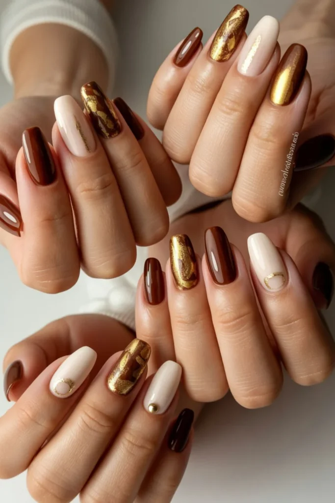 Brown Blooming Gel Nails: 7 Stunning Secrets to Avoid Flat Nail Art 4 Brown Blooming Gel Nails