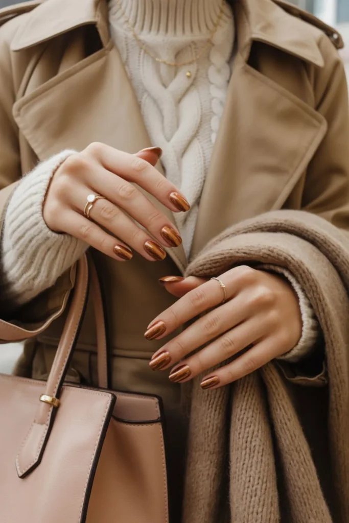 Brown Chrome Nails: The Unexpected 2025 Trend Taking Over Social Media 5 Brown Chrome Nails