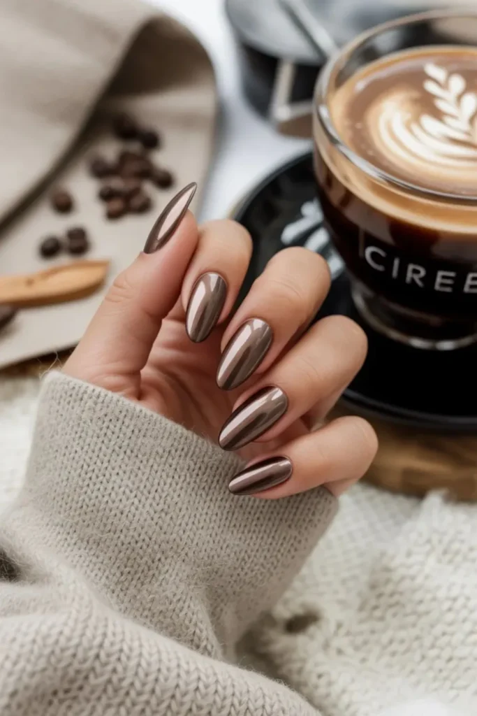 Coffee Chrome Nails: 5 Luxe Tips for a Rich Mocha Shine 2 Coffee Chrome Nails