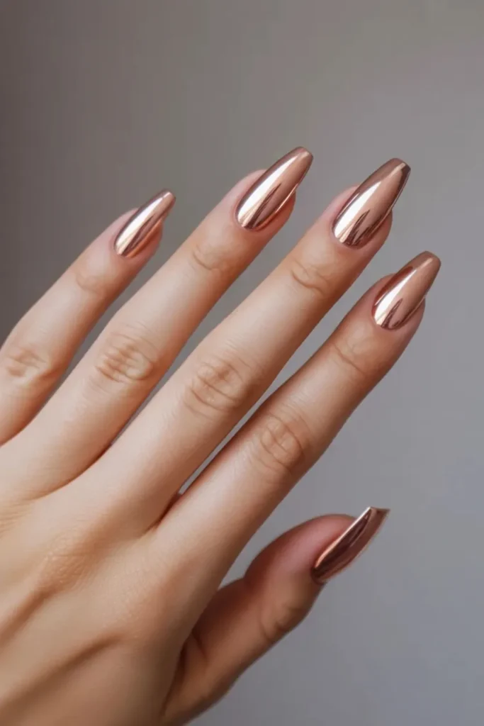 Rose Gold Chrome Nails: 7 Stunning High-Fashion Secrets 4 Rose Gold Chrome Nails