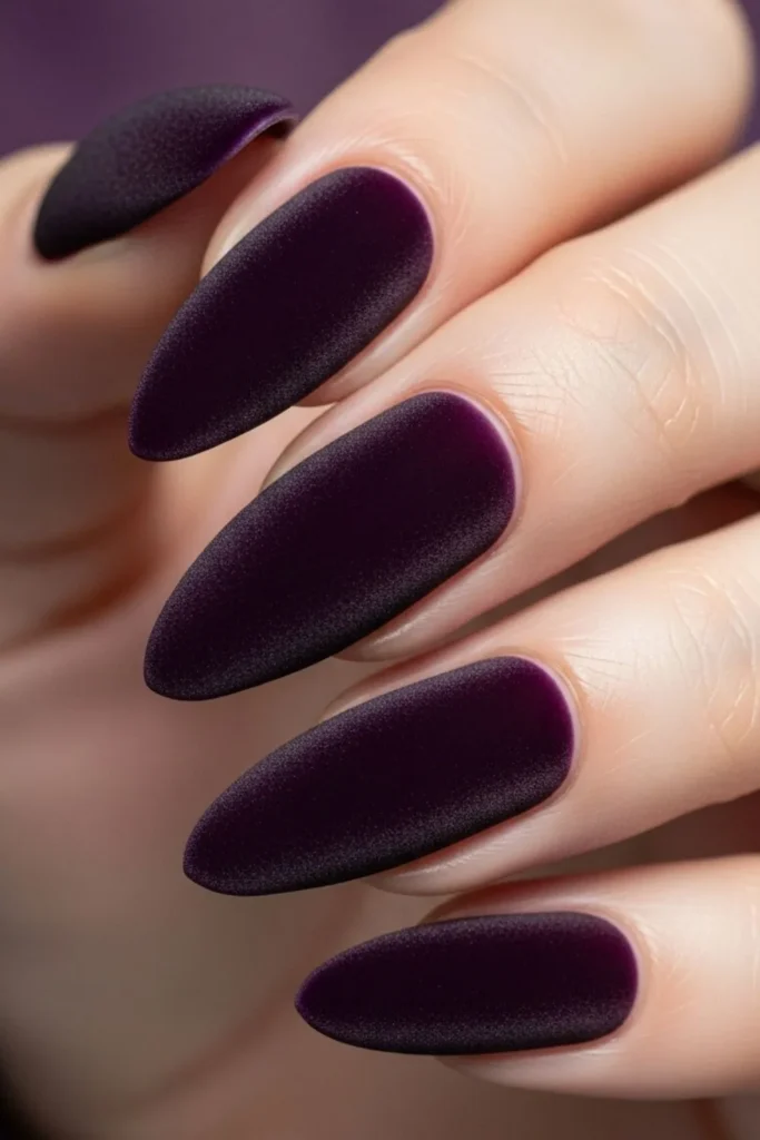 68 Velvet Nail Designs That Look Expensive Without the Salon Price Tag 6 Velvet Nail Designs