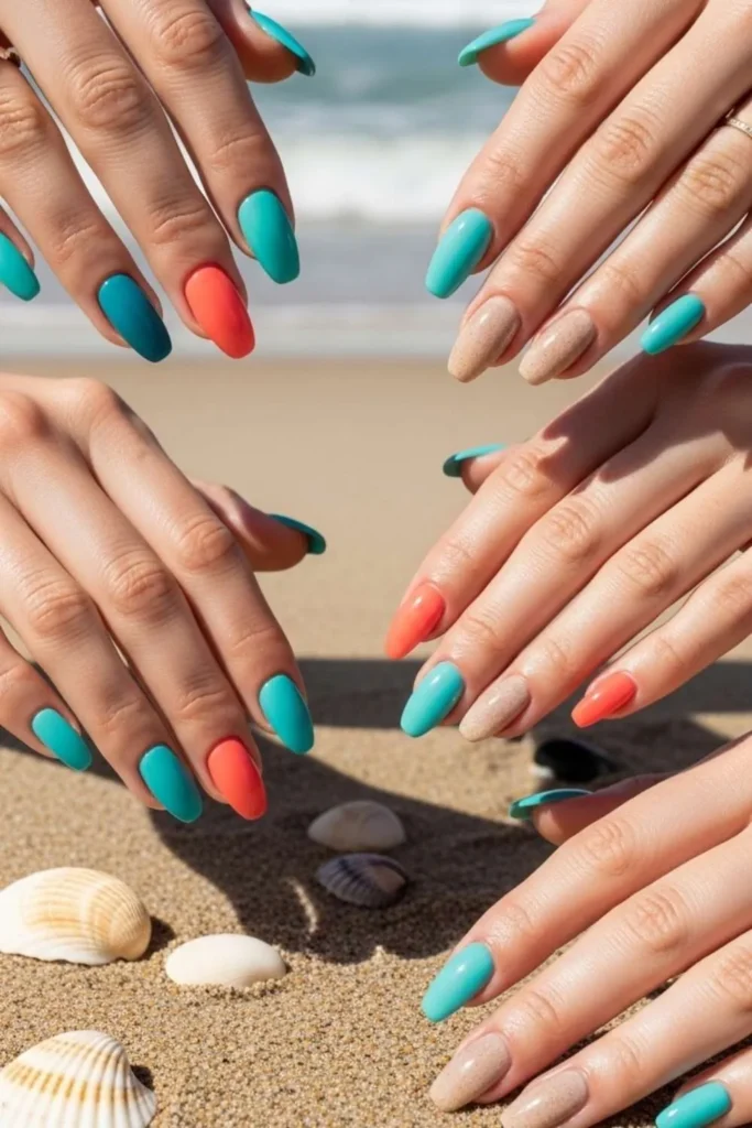 56 Beach Summer Nails That Look Stunning in Salt Water and Sunlight (2026) 2 Beach Summer Nails