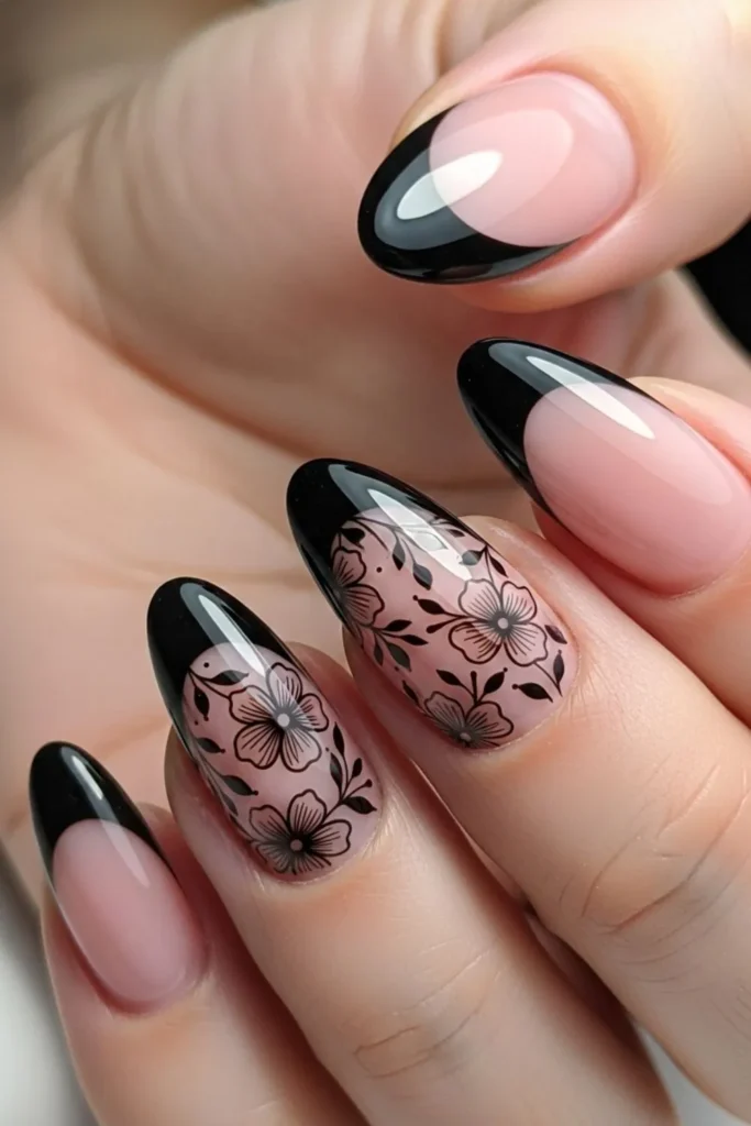 52 Black French Tip Nails Ideas That Look Expensive in 2026 4 Black French Tip Nails