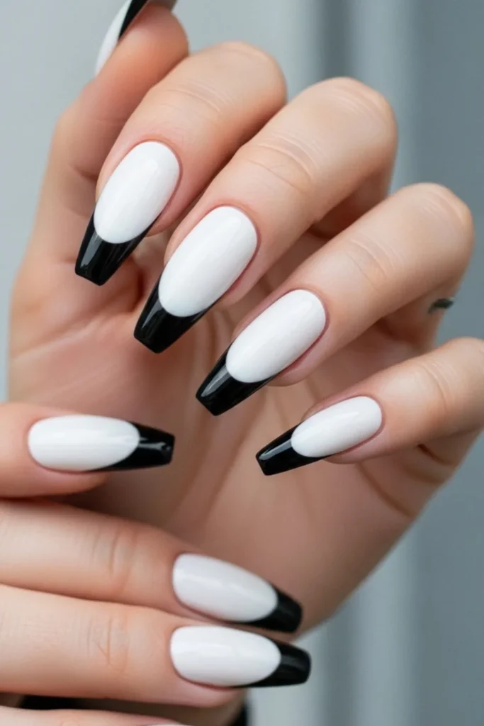52 Black French Tip Nails Ideas That Look Expensive in 2026 3 Black French Tip Nails