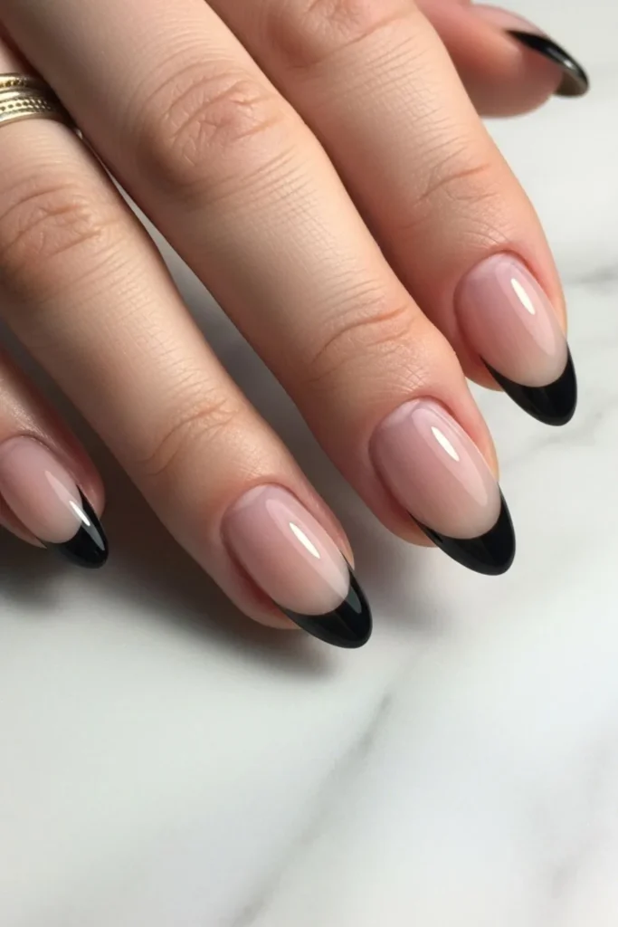 52 Black French Tip Nails Ideas That Look Expensive in 2026 2 Black French Tip Nails