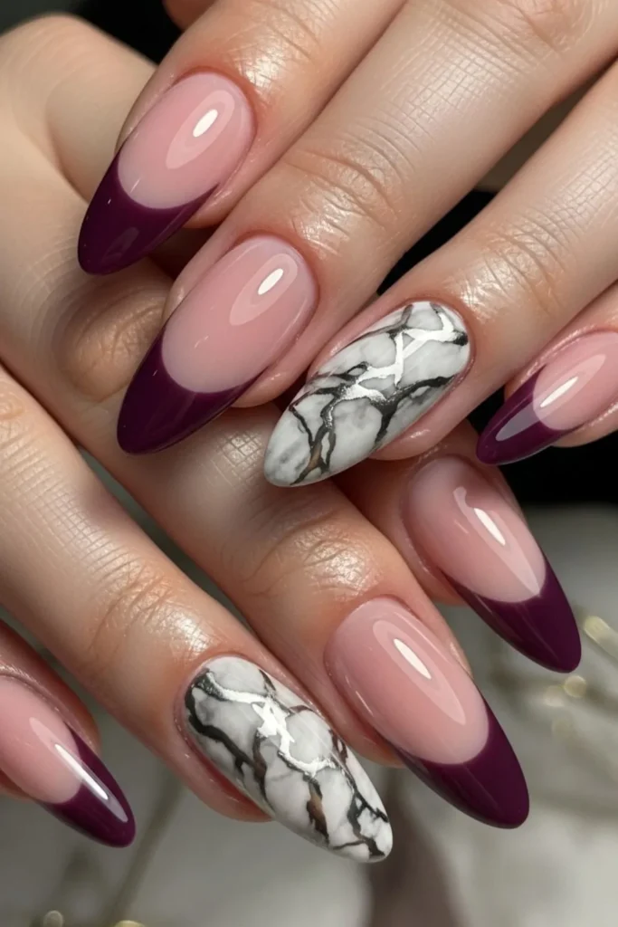 58 Marble French Tip Nails That Look Expensive Without the Salon Price Tag 7 Marble French Tip Nails
