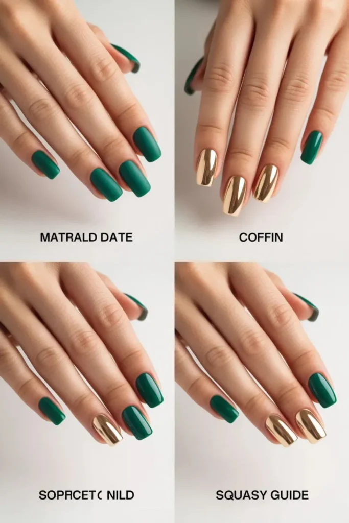 Emerald Green and Gold Nails: 2026's Most Luxurious Nail Art Trends 4 Emerald Green and Gold Nails