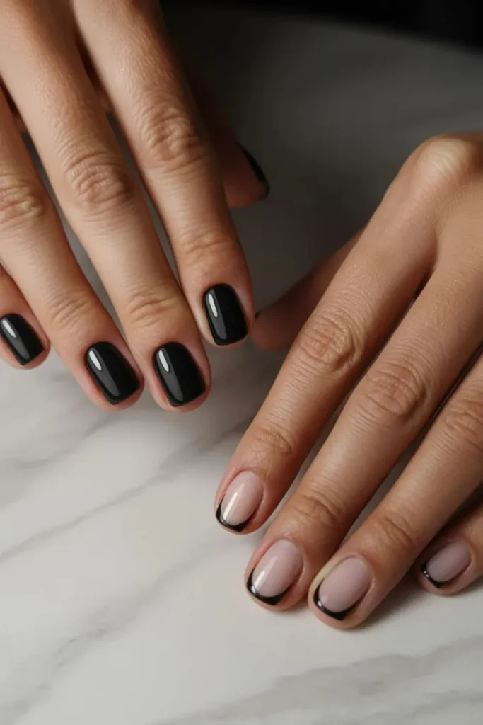 52 Black French Tip Nails Ideas That Look Expensive in 2026 8 Black French Tip Nails