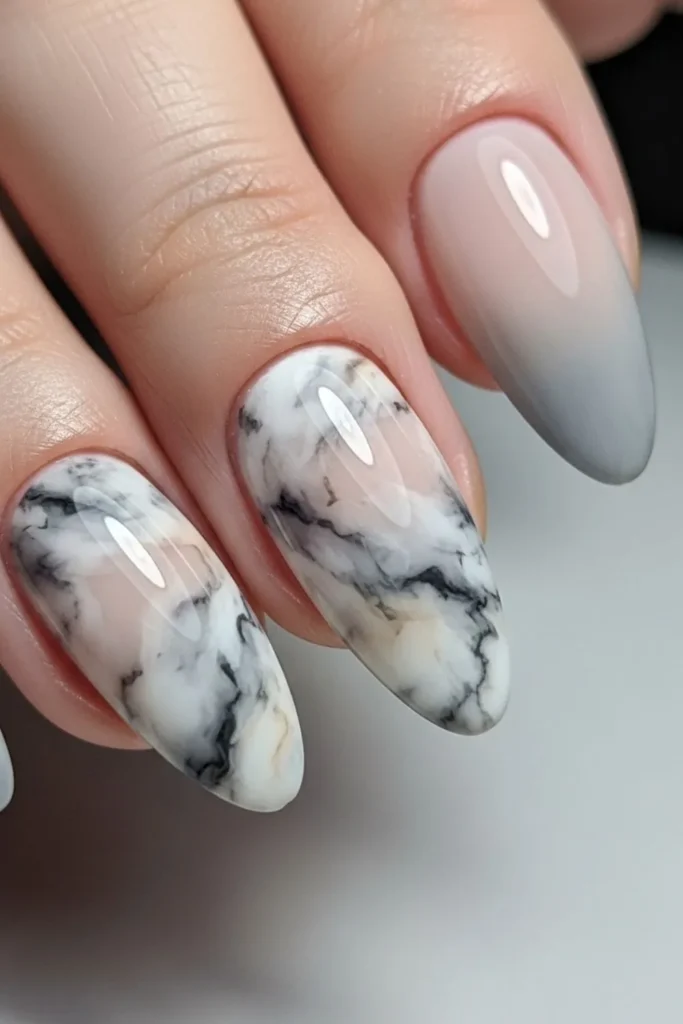 57 Neutral Marble Nails That Look Expensive Without Trying 5 Neutral Marble Nails