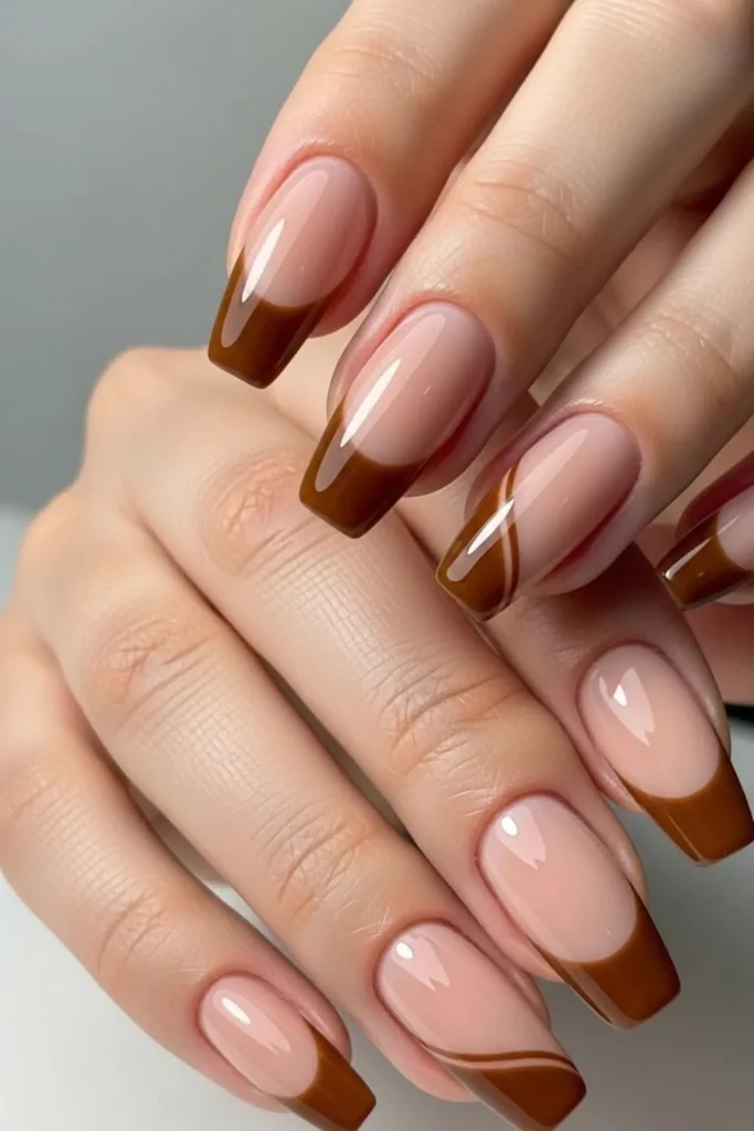 53 Brown French Tip Nails That Look Expensive Without Trying 7 Brown French Tip Nails