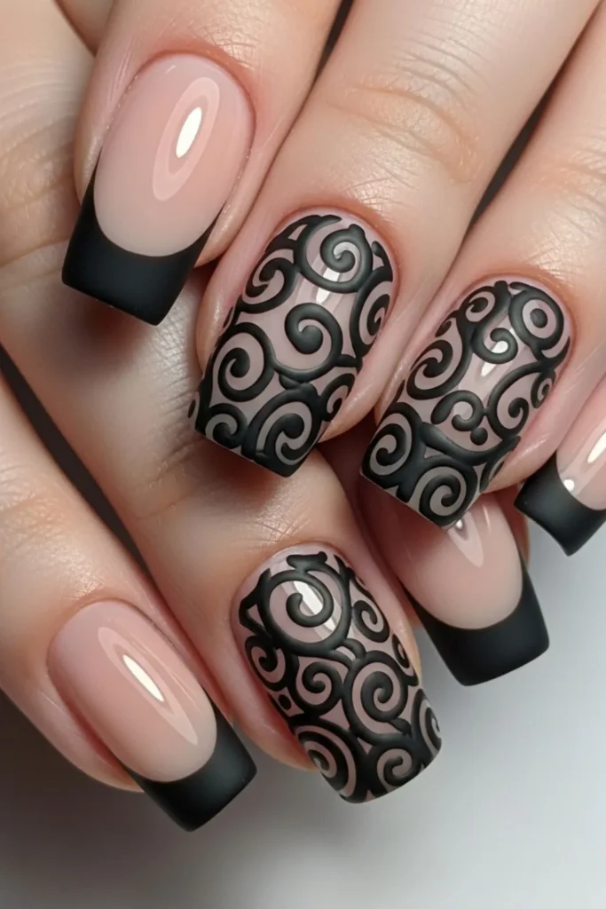 70 Swirly French Tips That Look Expensive Surprisingly Easy and Seriously Chic 5 Swirly French Tips