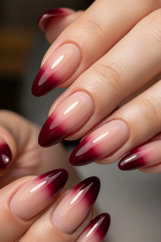 59 Burgundy Ombre Nails That Look Expensive and Last All Season 2 Burgundy Ombre Nails