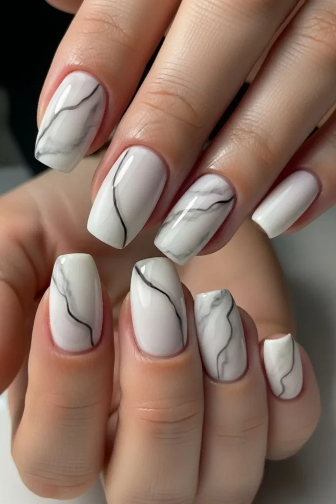 24 Spring Marble Nails That Look Expensive Without the Salon Price Tag 11 Spring Marble Nails