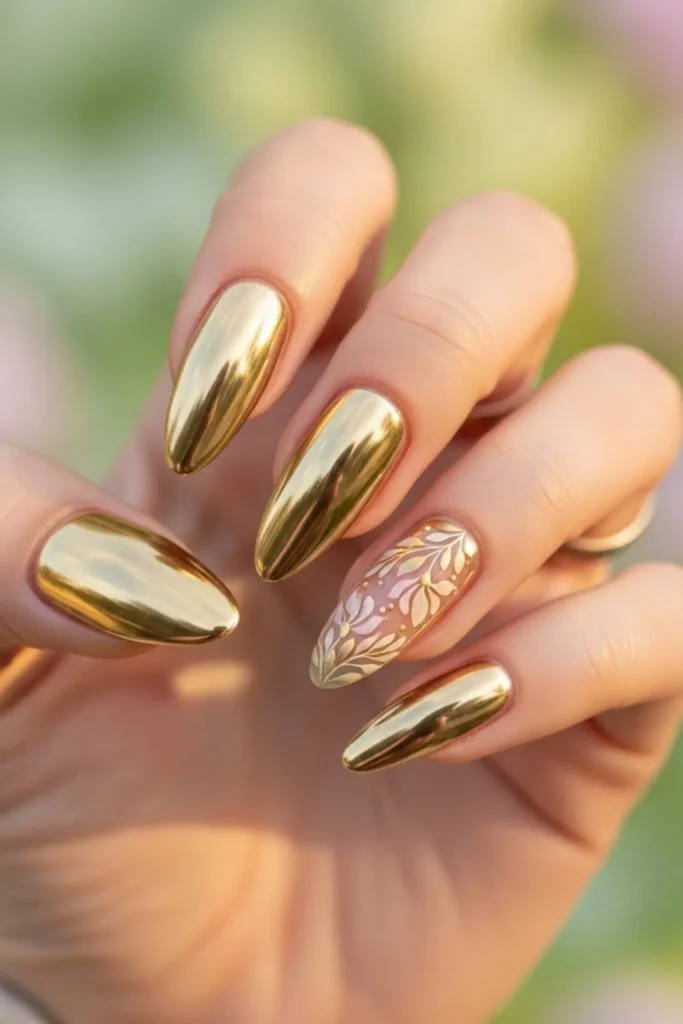 61 Gold Chrome Nails That Look Expensive and Wear Like a Dream in 2026 9 Gold Chrome Nails