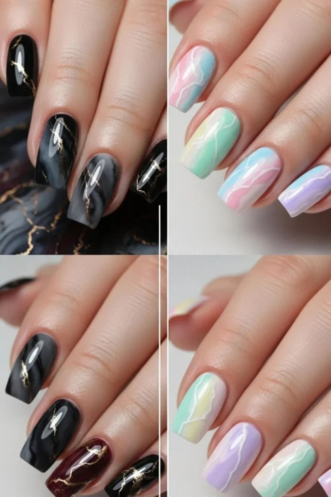 24 Spring Marble Nails That Look Expensive Without the Salon Price Tag 2 Spring Marble Nails