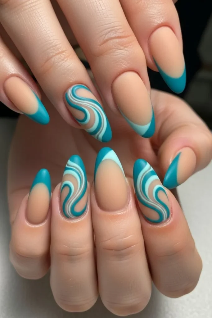 70 Swirly French Tips That Look Expensive Surprisingly Easy and Seriously Chic 6 Swirly French Tips