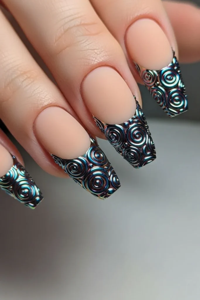 70 Swirly French Tips That Look Expensive Surprisingly Easy and Seriously Chic 4 Swirly French Tips