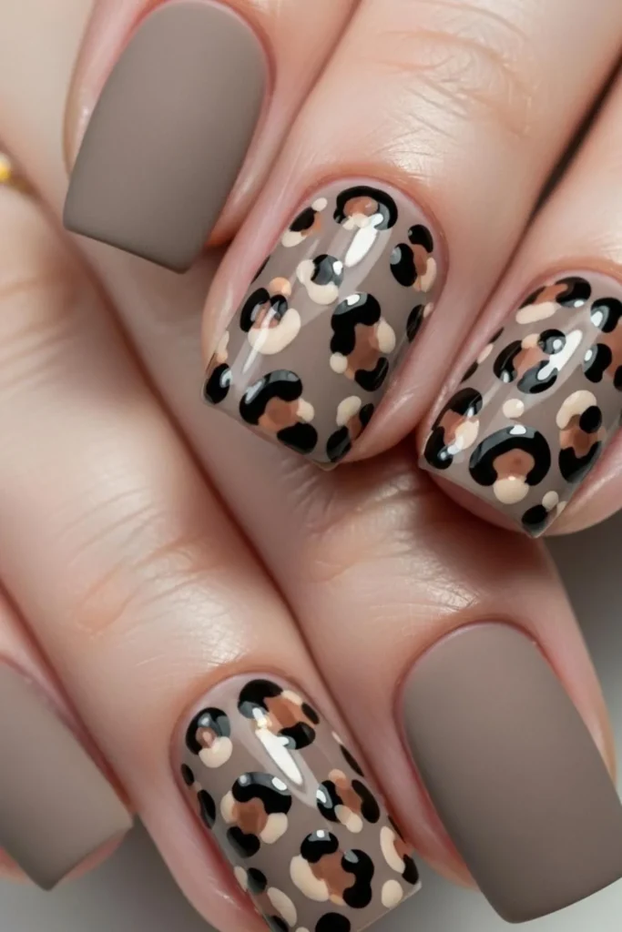 87 Neutral Leopard Nails Ideas That Look Expensive and Effortless in 2026 5 Neutral Leopard Nails