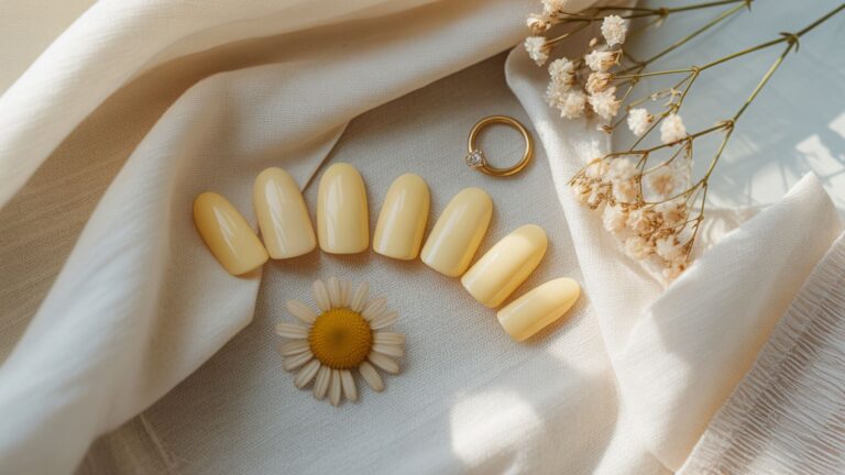 Nails 2025 Trends Butter Yellow