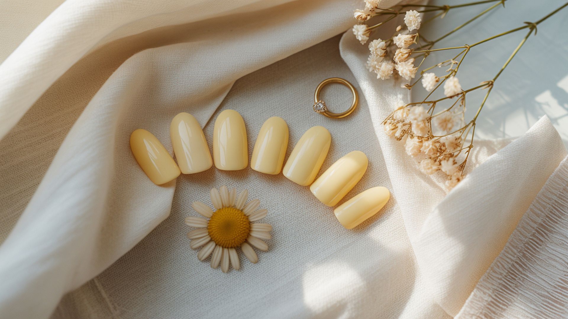 Nails 2025 Trends Butter Yellow